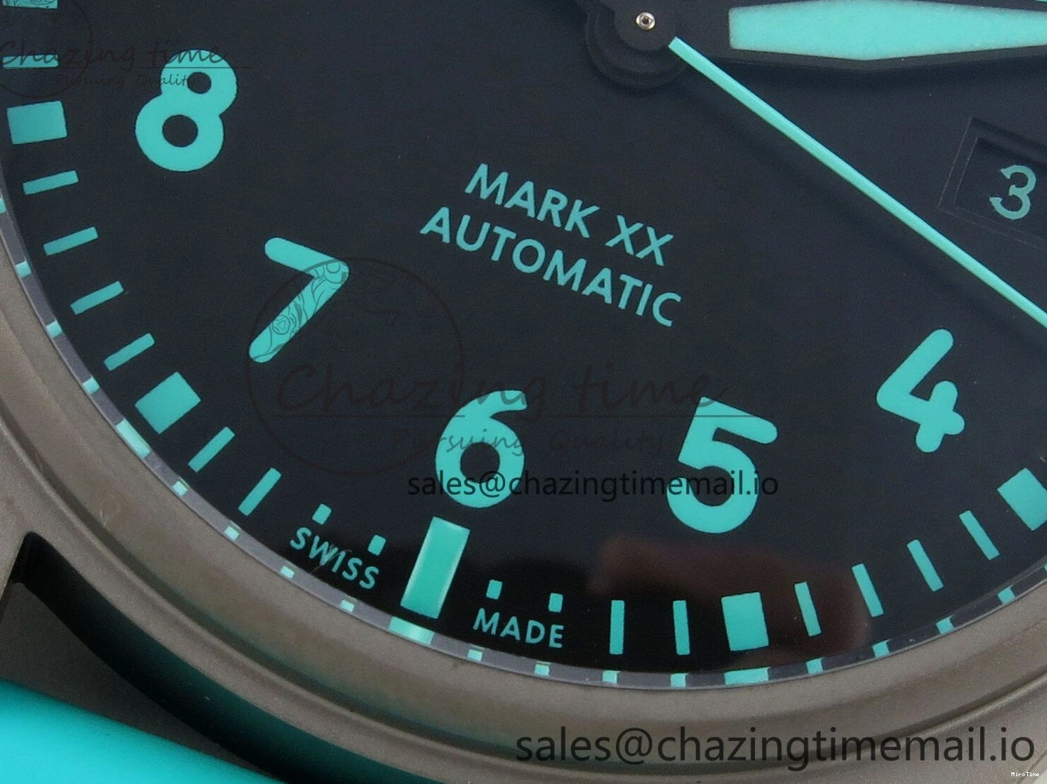 MIROTIME 0102 Pilot Mark XX BLSF 1:1 Best Edition Black Blue Dial on Blue Rubber Strap MIYOTA Sleek 6989